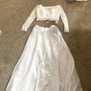 Wedding dress two piece or a beach dress! White size 8